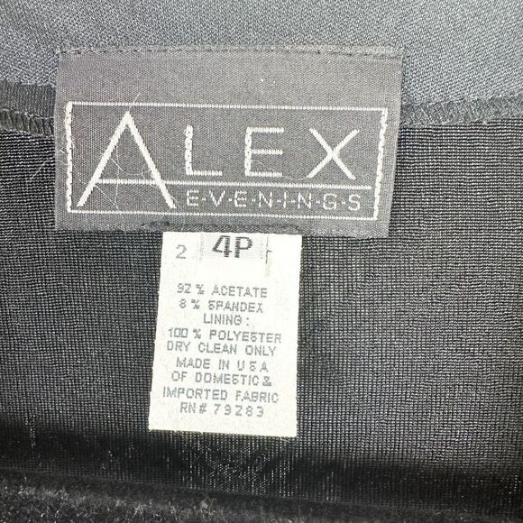 Alex Evenings 2 Piece Maxi Dress and Jacket Size 4P Black Gold Formal Glitter - Picture 8 of 8